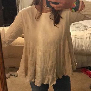 RUFFLE LONG-SLEEVE TOP